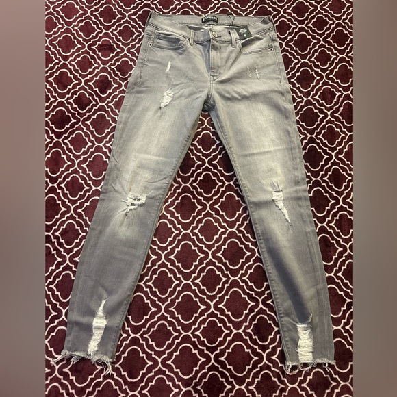 Express Gray Distressed Skinny Jeans - Picture 1 of 5